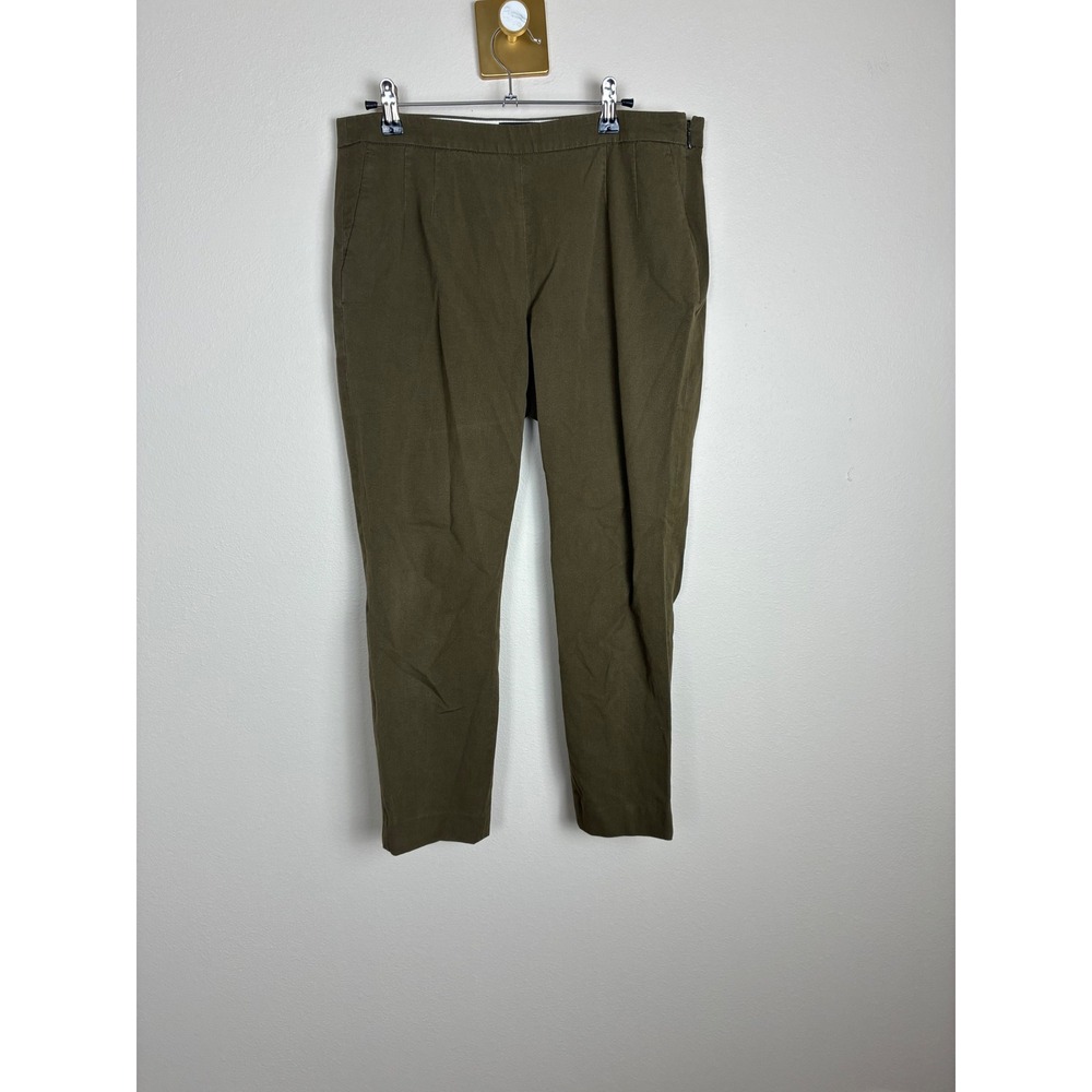 J.Crew Martie Slim Tapered Side Zip Pants Olive Green B8521‎ Size 10 (F3)